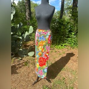 Shelly & Arnold reversible vintage 90s floral maxi skirt boho hippie size medium